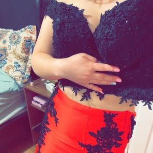 Prom Dress Two Piece size 7/8